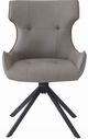 ACME Furniture Damita 2-Piece Black/Camel Leather Swivel Side Chair Set-3