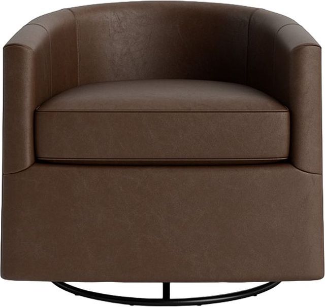 Bassett® Furniture Maxwell Toast Sierra Leather Barrel Back Swivel Glider-1