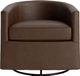 Bassett® Furniture Maxwell Toast Sierra Leather Barrel Back Swivel Glider-1