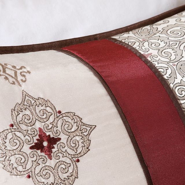 Olliix by Madison Park 7 Piece Red Queen Donovan Jacquard Comforter Set-4