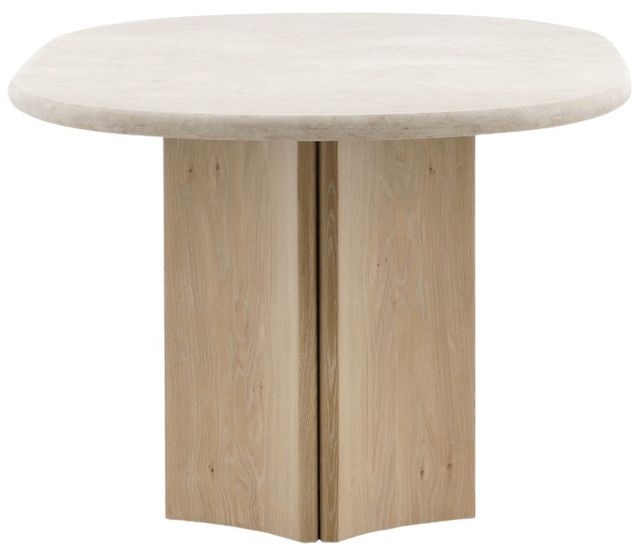 Dovetail Furniture Oja Cream Dining Table with Natural Wash Base-2