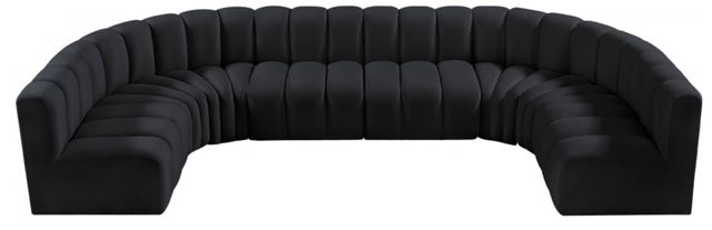 Meridian Furniture Arc 8-Piece Black Velvet Sectional-1