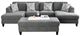 Furniture of America® Lowry 4-Piece Gray U-Shape Sectional with Ottoman-0