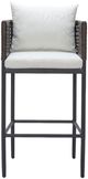 Zuo® Modern Palm Paradise Black/Gray Aluminum Outdoor Barstool-1