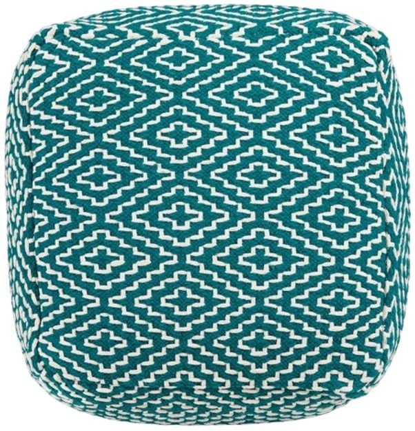 Signature Design by Ashley® Brynnsen Ivory/Teal Pouf-2