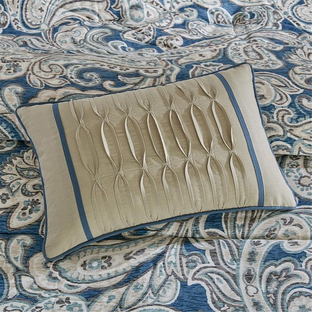 Olliix by Madison Park 7 Piece Blue California King Gabby Comforter Set-3