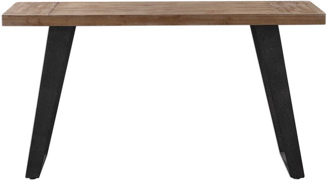 Uttermost® Freddy Weathered Oak Console Table with Aged Black Base-3