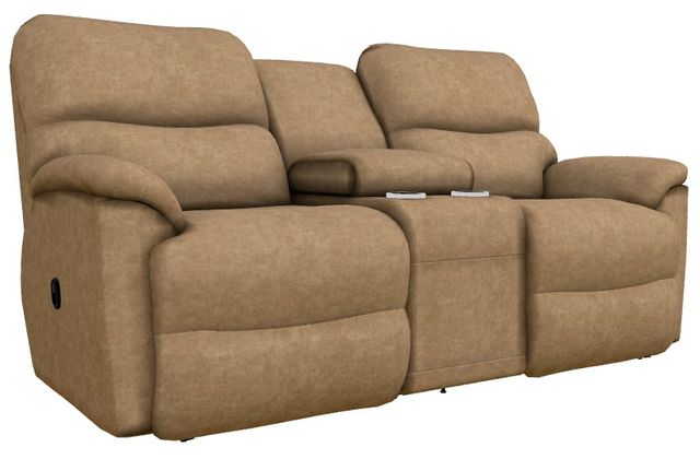 La-Z-Boy® Trouper Camel Manual Reclining Loveseat with Console-0