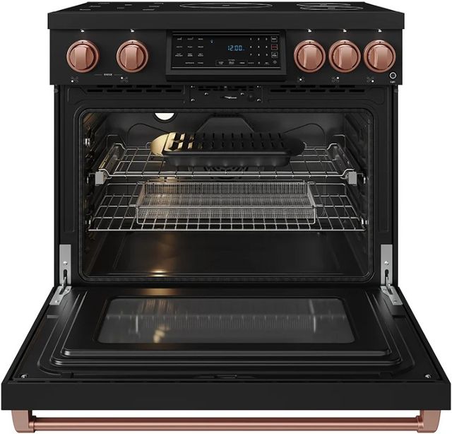 Thor Kitchen® Gordon Ramsay Collection 36" Black Pro Style Induction Range with Tilt Panel Touch Control and Rose Gold Trim-1