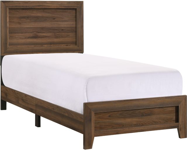 Crown Mark Millie Brown Cherry Twin Panel Bed-0