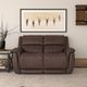 Flexsteel® Beau Dark Sable Brown Power Reclining Loveseat with Power Headrests-1