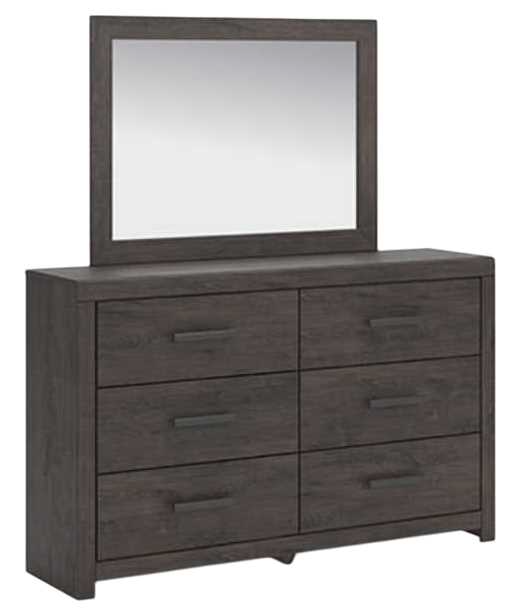 Prendonea Dresser and Mirror - Charcoal Prendonea Dresser and Mirror - Charcoal