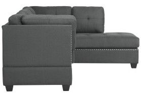 Mazin Furniture Dasha 2-Piece Dark Gray Right-Arm Facing Sofa Sectional and Chaise-3