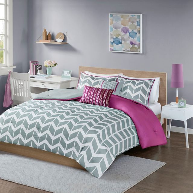 Olliix by Intelligent Design Nadia Purple Twin/Twin XL Comforter Set-1