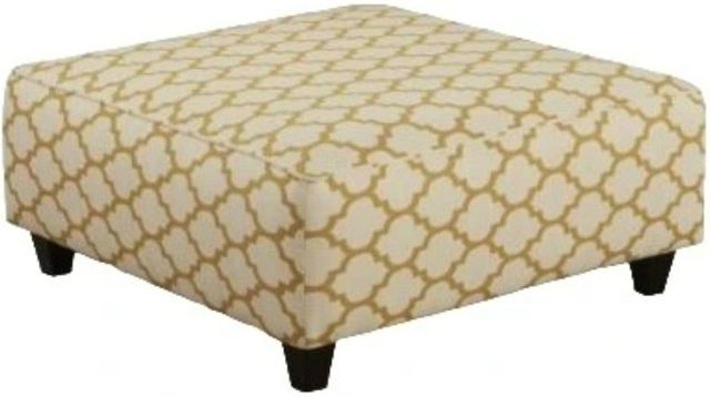 Fusion Furniture Cash Citrine Beige/Yellow Ottoman-0