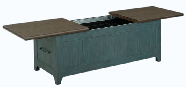 Legacy Classic Lake House Dried Tobacco/Sea Glass Sliding Top Cocktail Table-1