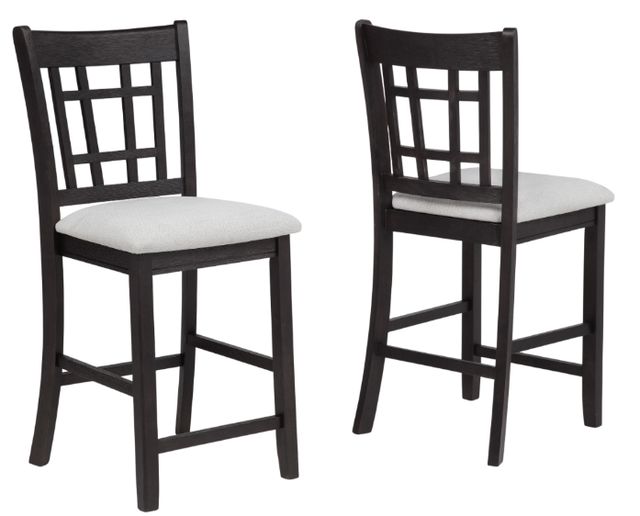 Crown Mark Hartwell Charcoal Black/White Dining Counter Stool-2