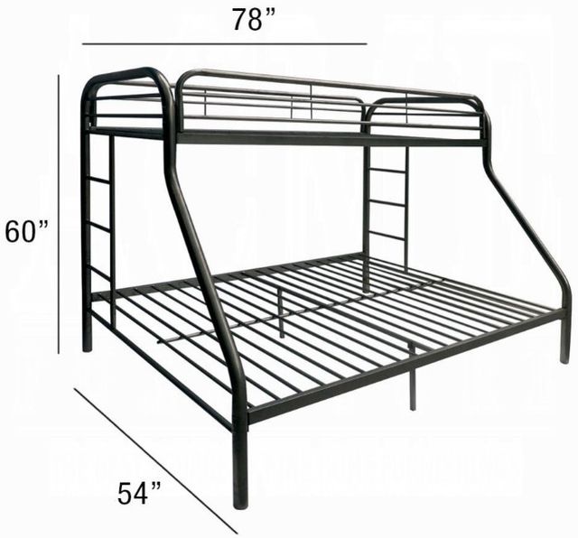 ACME Furniture Tritan Black Twin Over Full Youth Bunk Bed-2