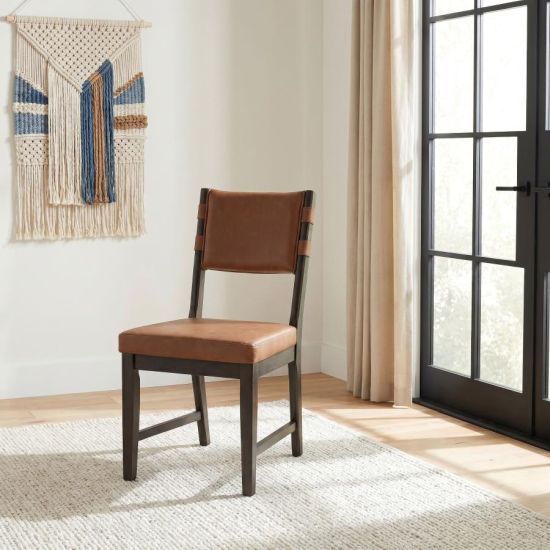 Coaster® Tegan 2-Piece Coffee Bean/Cognac Upholstered Dining Side Chair Set-1