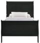Elements International Louis Philippe Black Twin Panel Bed-1