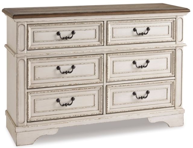 Signature Design by Ashley® Realyn 5-Piece Chipped White Twin Panel Bed Set-2