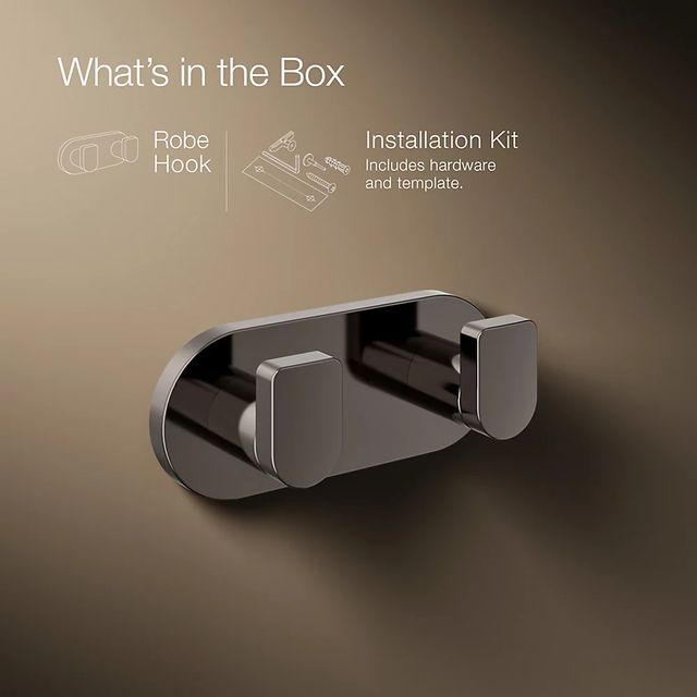 KOHLER® Composed® Vibrant Titanium Double Robe Hook-3