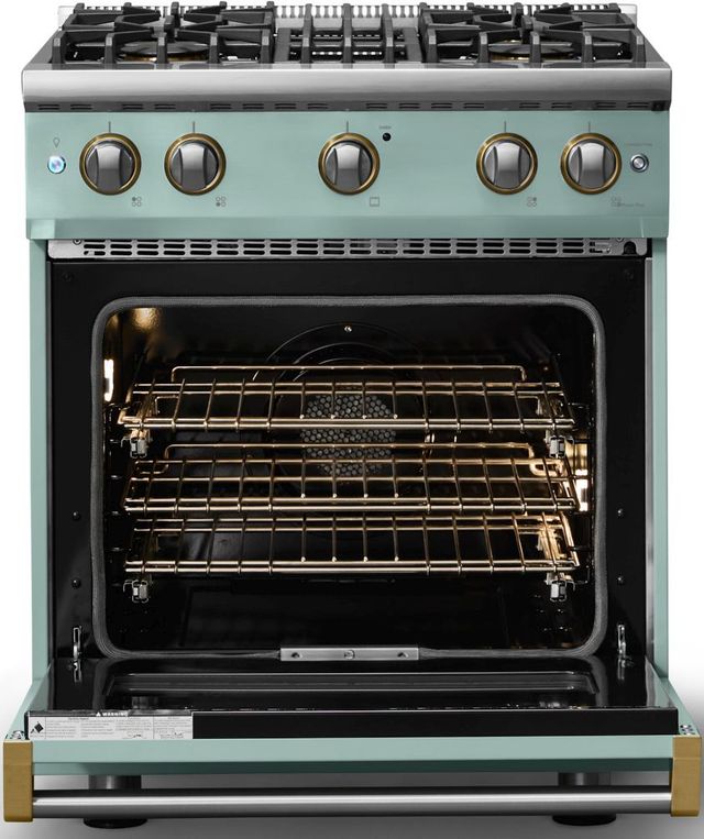Viking® 5 Series 30" Splash Pro Style Gas (LP) Range with Brushed Brass Trim-1
