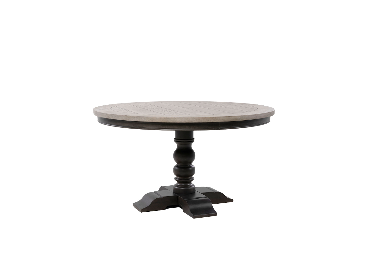 ★mi★ColemanNaturalWoodRollTable 90 Malone Dark Walnut Extendable Round Dining Room Set from