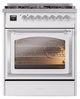 Ilve® Nostalgie II Noblesse 30" Custom RAL Color Pro Style Dual Fuel Range with Chrome Trim-1