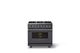 Viking® 5 Series 36" Cast Black Pro Style Dual Fuel (NG) Range with Polished Chrome Trim-3