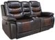 New Classic® Home Furnishings Nikko Brown Dual Power Reclining Console Loveseat-0