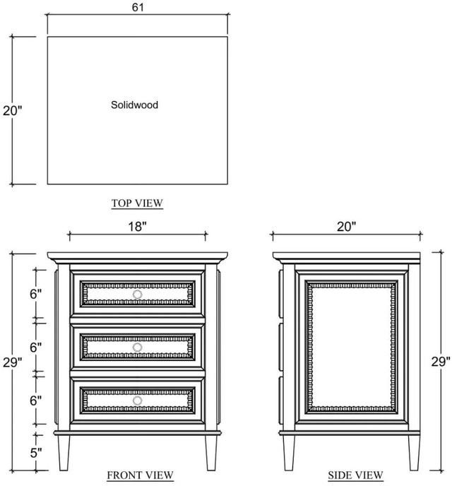 Bramble Vivienne Drawer Bedside Table-2