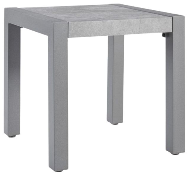 Signature Design by Ashley® Moonlight View Gray Aluminum/Stone Outdoor End Table-0