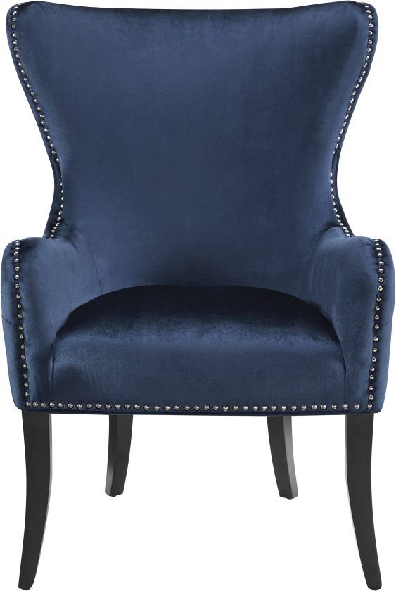 Linon Salem Blue Round Back Accent Chair-1