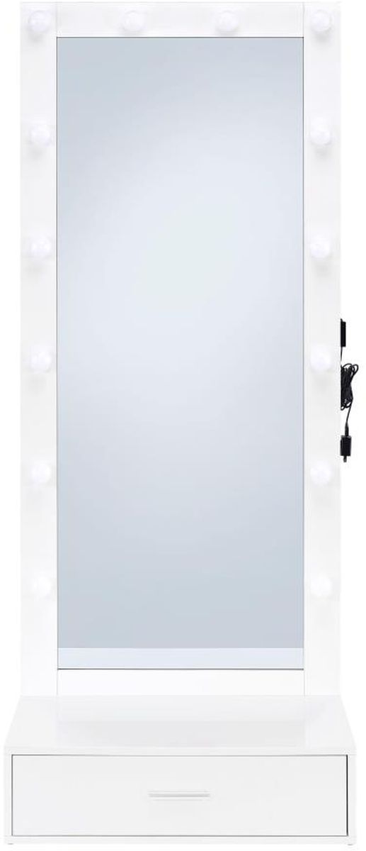 Coaster® Spector White High Gloss Floor Mirror-3