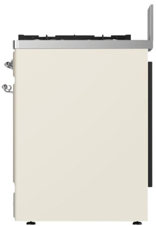Ilve® Majestic III 30" Antique White Pro Style Dual Fuel Natural Gas Range with 5 Black Brass Burners and Chrome Trim-2