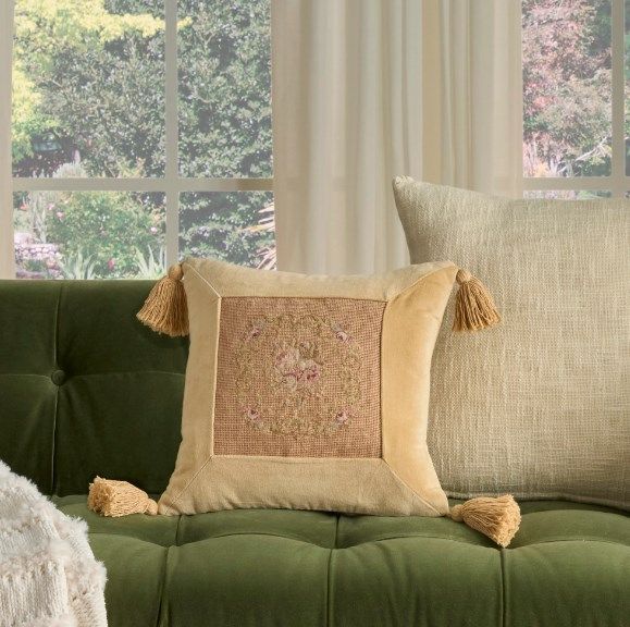 Nourison Home™ Mina Victory Vintage Pillow Blush 15"x15" Throw Pillow-3