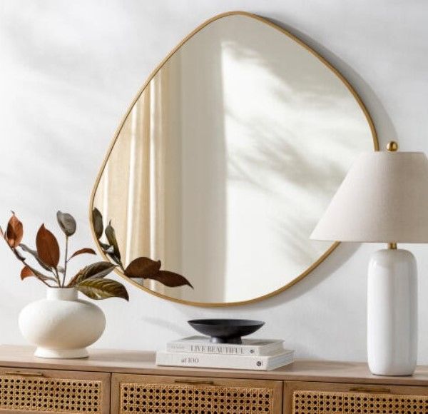 Surya Pebble Metallic Gold 36" Accent Mirror-4