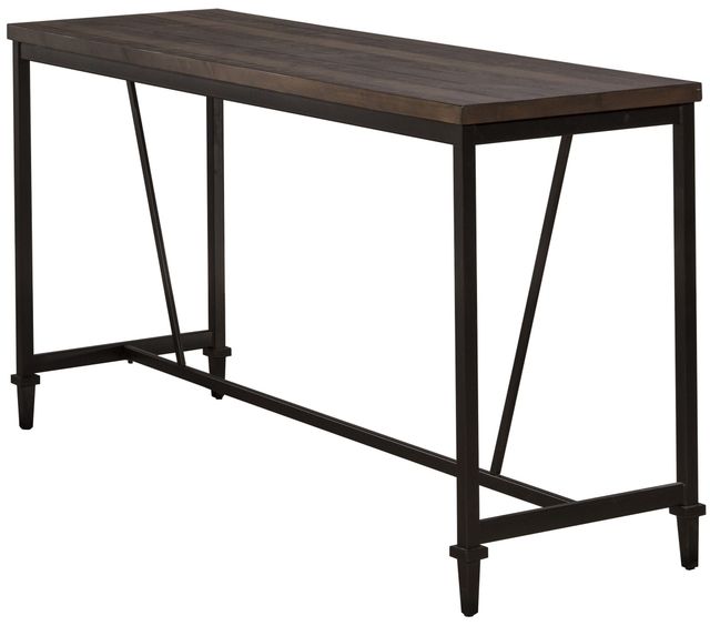 HH2 Home Trevino Walnut Bar Table with Copper Brown Metallic Base-0