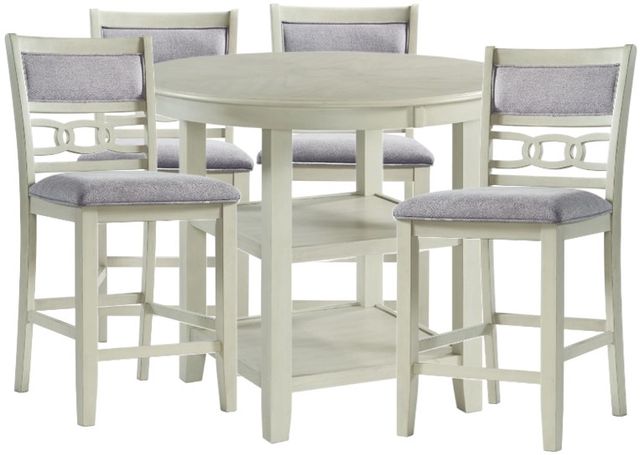 Elements International Amherst 5-Piece Bisque Counter Dining Set-0