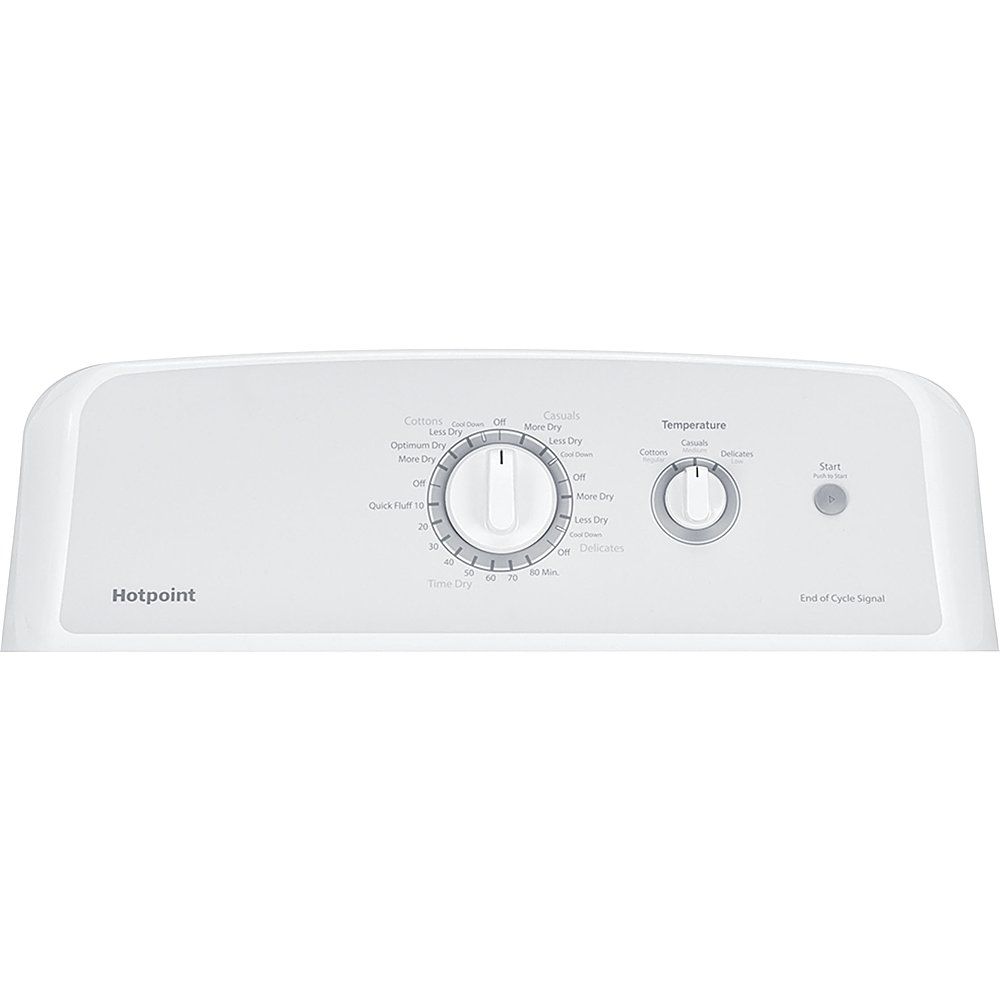 Hotpoint - 6.2 Cu. Ft. 4-Cycle Electric Dryer - White /Gray Backsplash