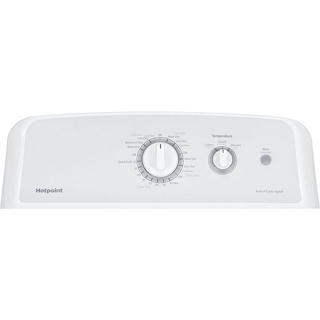 Hotpoint - 6.2 Cu. Ft. 4-Cycle Electric Dryer - White /Gray Backsplash-0