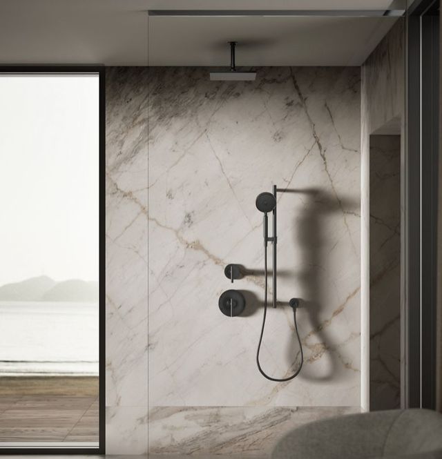 KOHLER® Contemporary Matte Black 2.5 GPM Square 10" Single-Function Rainhead-2