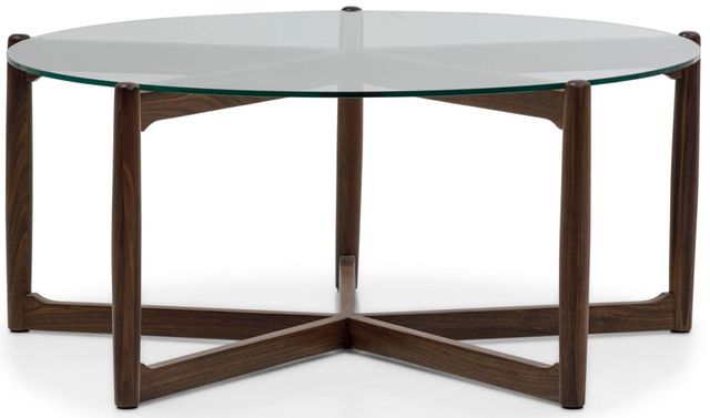 Moe's Home Collection Hetta Glass Top Coffee Table with Walnut Base-1