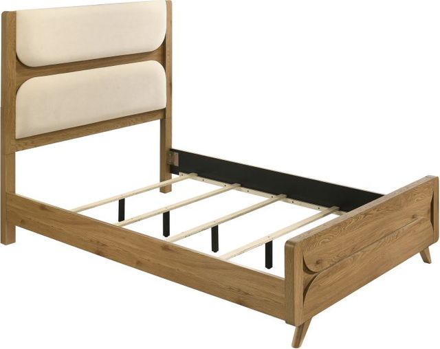 Coaster® Bennett Cream/Light Oak Youth Full Upholstered Panel Bed-0