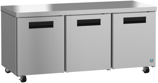 Hoshizaki Steelheart® 72" 21.25 Cu. Ft. Stainless Steel Three Section Undercounter Refrigerator-1