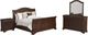 Elements International Cameron 4-Piece Cherry King Sleigh Bedroom Set-0