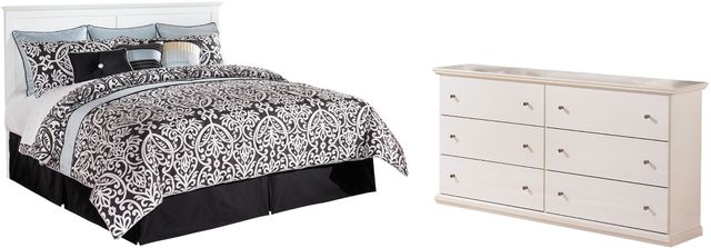 Signature Design by Ashley® Bostwick Shoals 2-Piece White King/California King Panel Bed Set-0