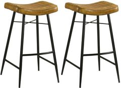 Coaster® Bayu 2-Piece Antique Camel/Black Bar Stools