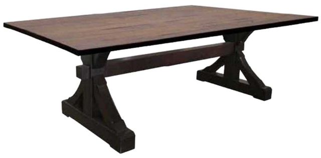 Members Amish Customizable Heritage Woodcrafters Barn Beam 42" x 72" Trestle Dining Table-0